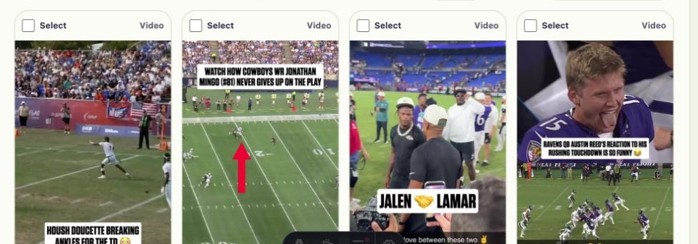 Public Spotlight video cards available from a Snapchat Profile